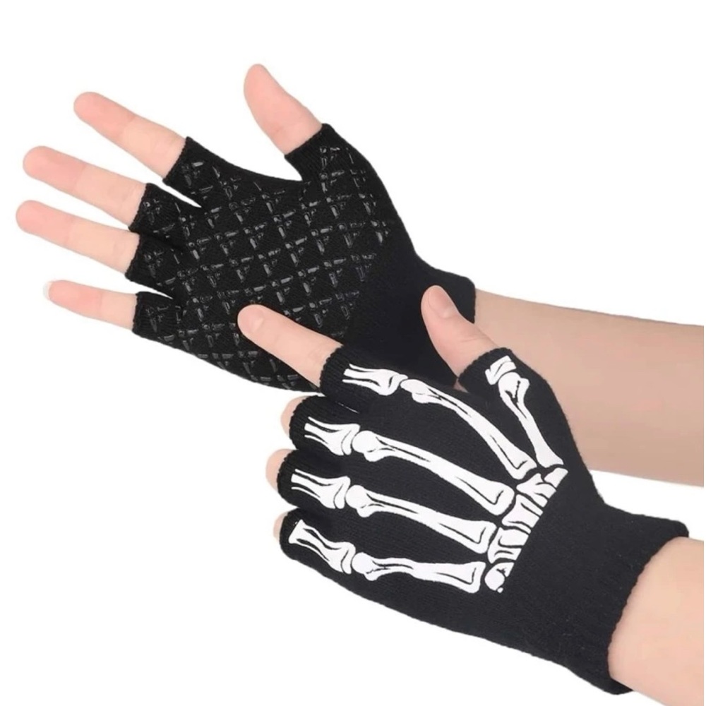 💀Fingerless Skeleton Gloves💀